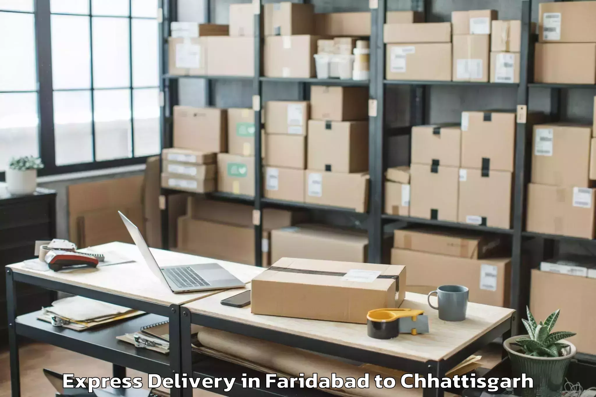 Faridabad to Chirimiri Express Delivery